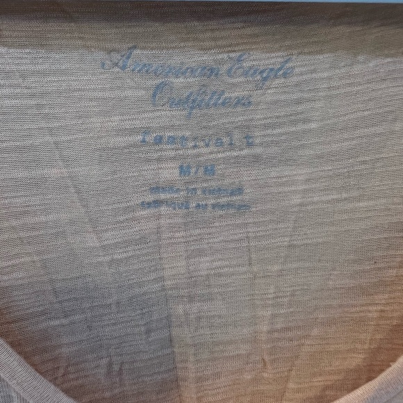 AEO AMERICAN EAGLE OUTFITTERS SWEET LITTLE PEACH TOP M MEDIUM GLUTTER SLEEVE EUC - Picture 5 of 7